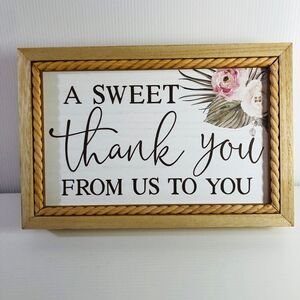Studio His & Hers Wedding Wood Sign A Sweet Thank You From Us To You Romantic